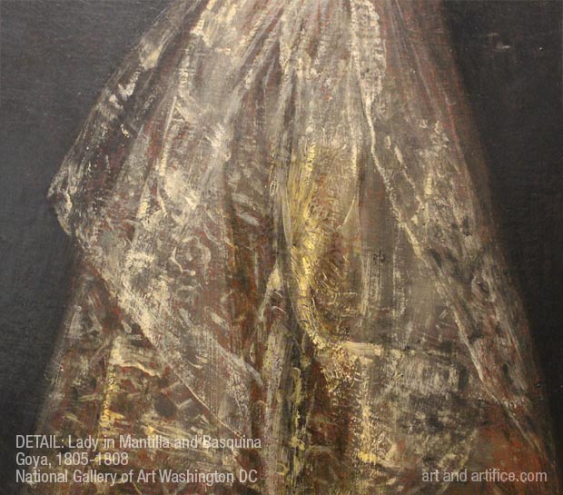 Mantilla detail - Goya - Lady with Baquina and Mantilla