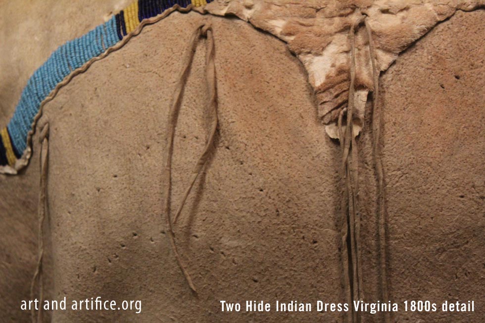 Two Hide Indian Dress Virginia 1800s detail