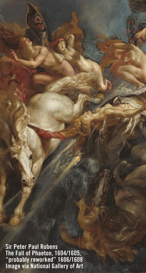 Detail of Fall of Phaeton by Rubens