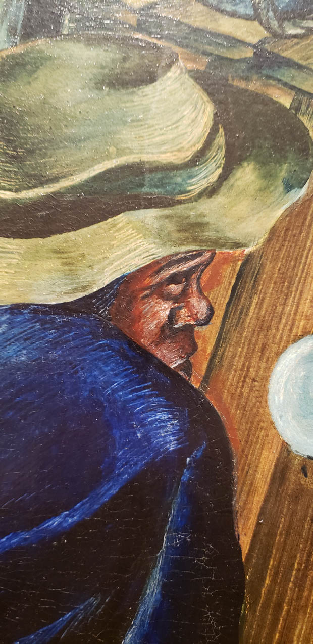 Detail John Biggers painting - Coming Home from Work 1944
