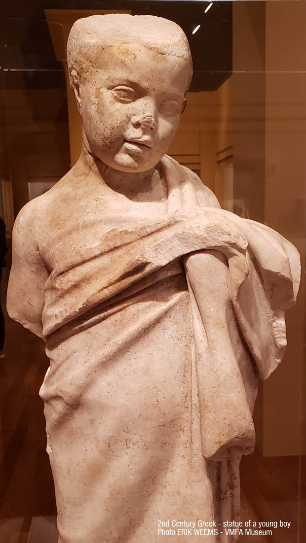 Front view of Statue of a Young Boy - 2nd Century Greek