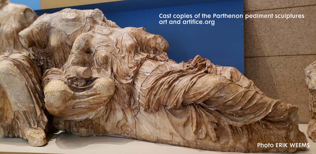 Pediment Sculpture cast duplicates from Parthenon Greece
