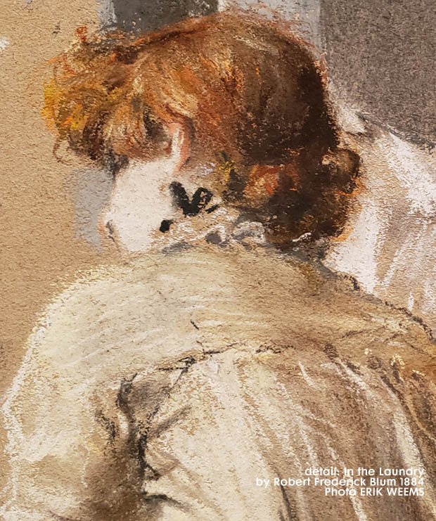 Detail - Red Hair - in the laundry by Robert Blum 1884
