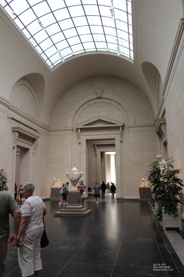 Inside the hall at the National Gallery of Art  Washington DC