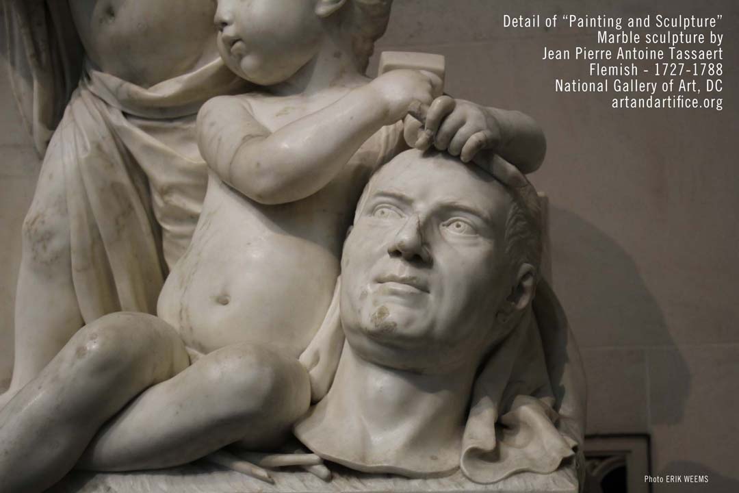 Front detail of sculpture by Jean Pierre Antoine Tassaert